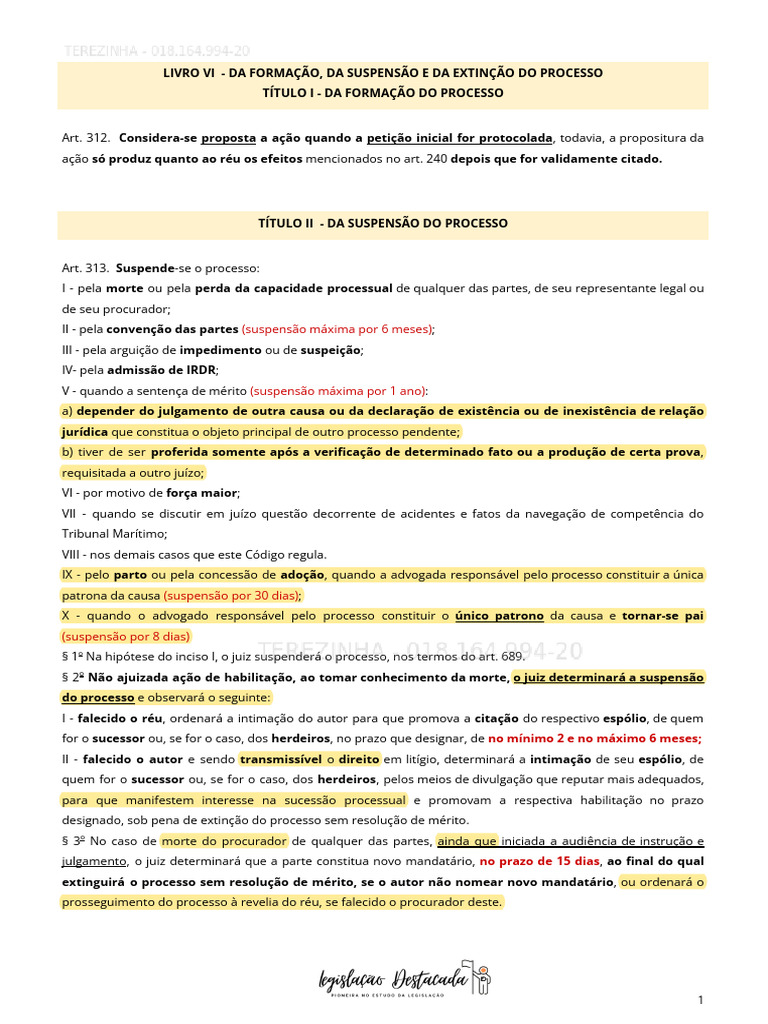 Formação, Suspensão e Extinção do Processo | PDF | Sentença (jurídico ...