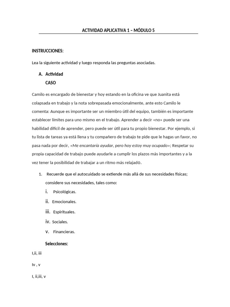 Aplicativo 1 - Mod 5 - SM | PDF | Sicología | Cognición