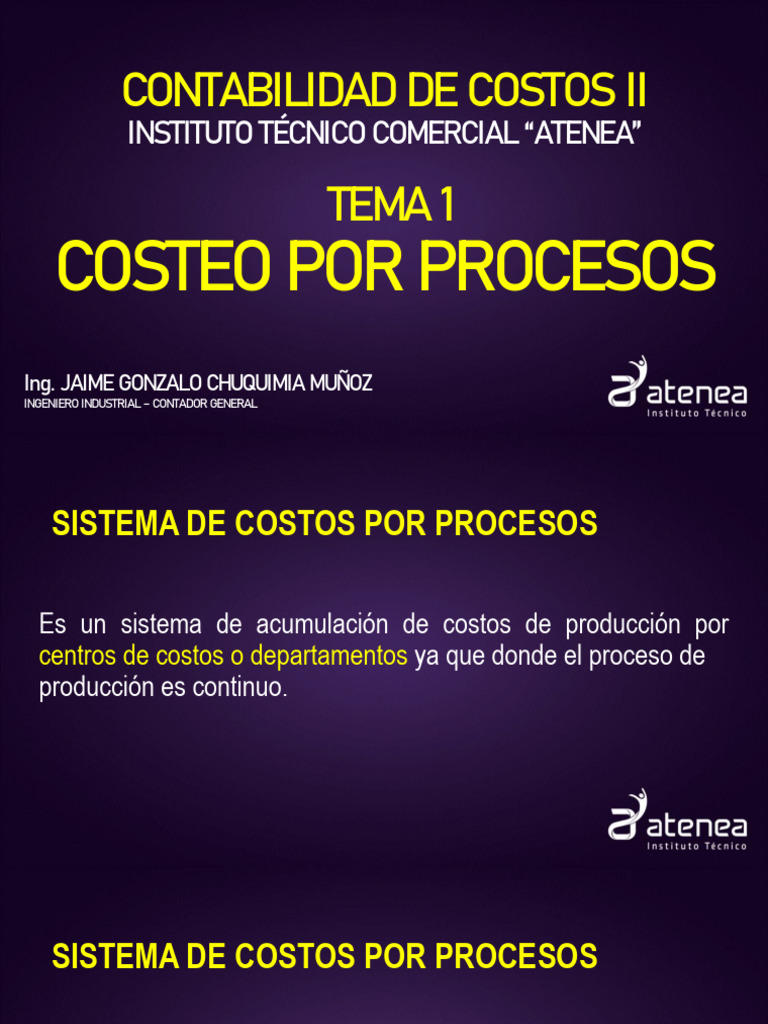 01 Costeo Por Procesos Definiciones | PDF | Contabilidad | Economias