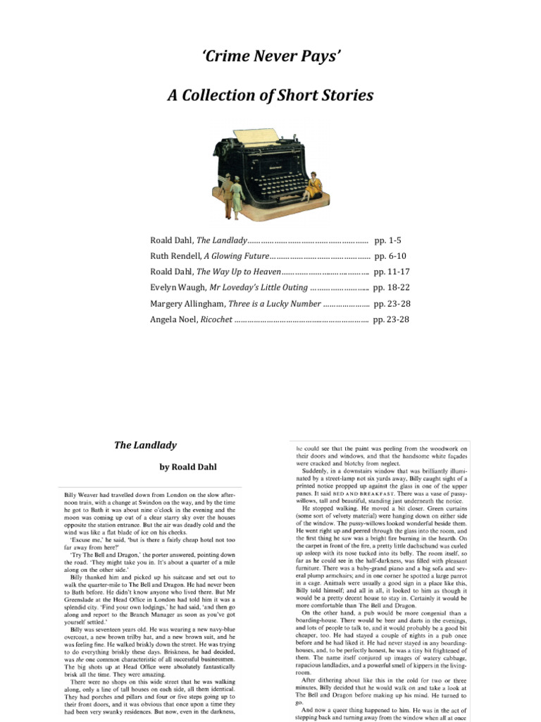 Short Stories Crime Never Pays HANDOUT PDF