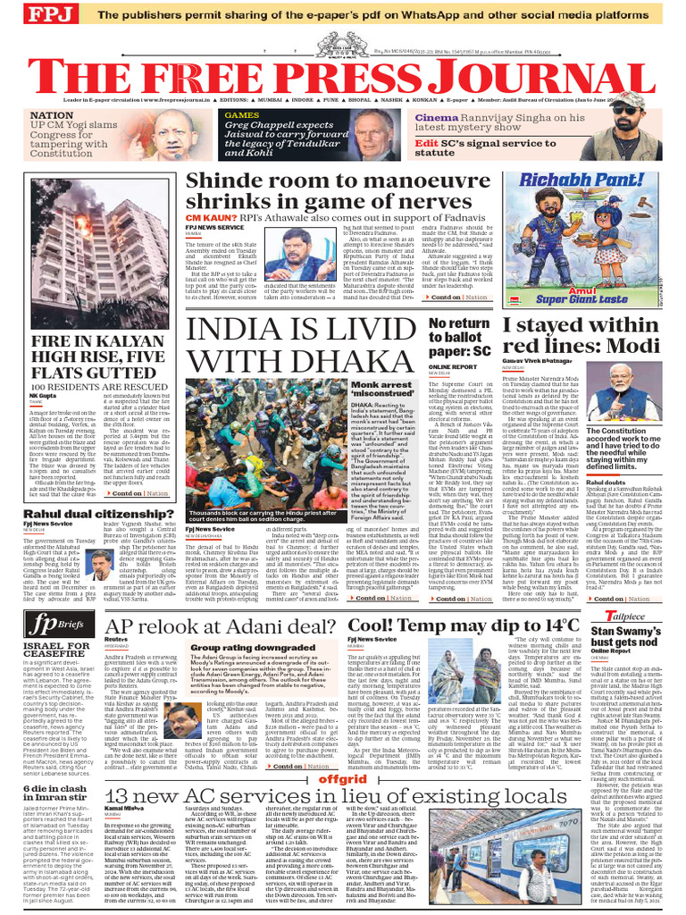 FPJ International Epaper-27!11!2024 | PDF | Politics Of India