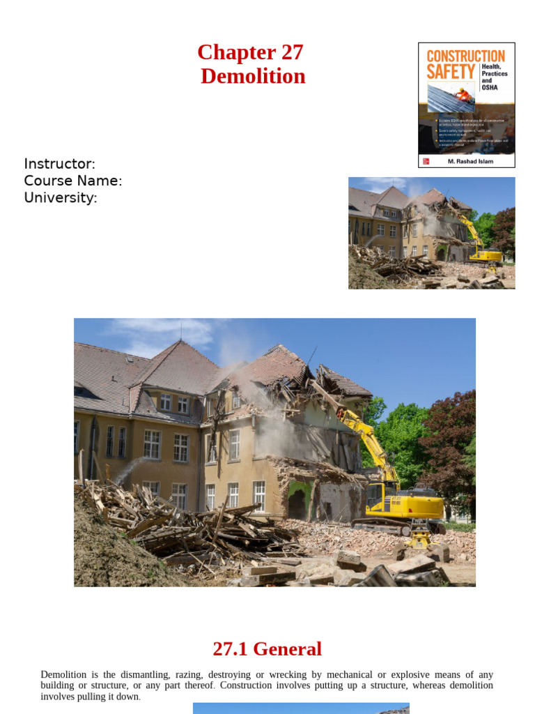 Chapter 27 Demolition | PDF | Demolition | Asbestos