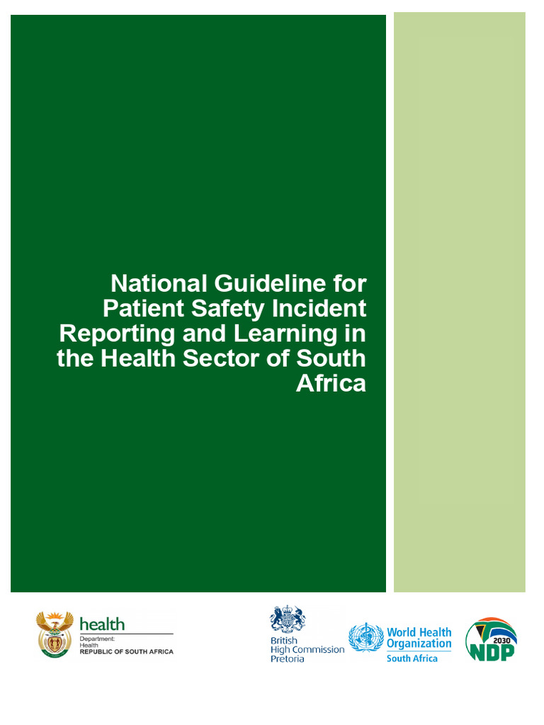National Guideline For Patient Safety Incident Reporting and Learning ...