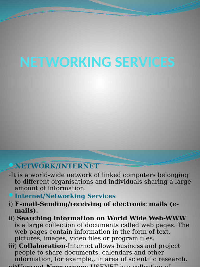 Overview of Networking Services | PDF