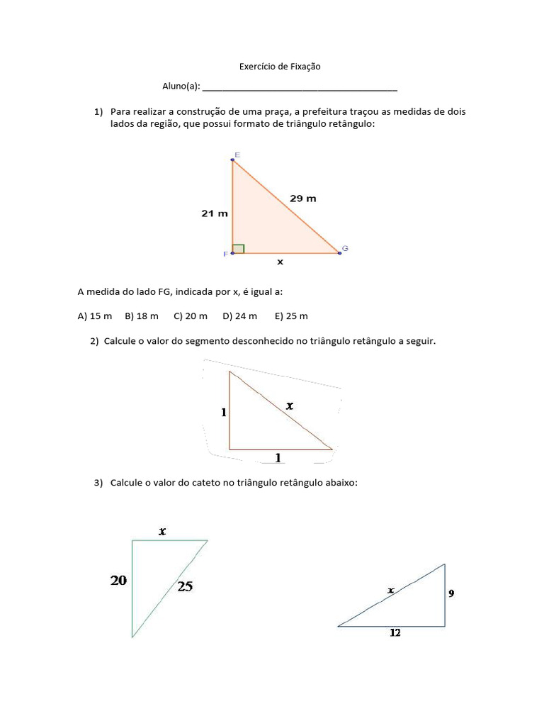 Projetos de Praça Triangular Retângula | PDF