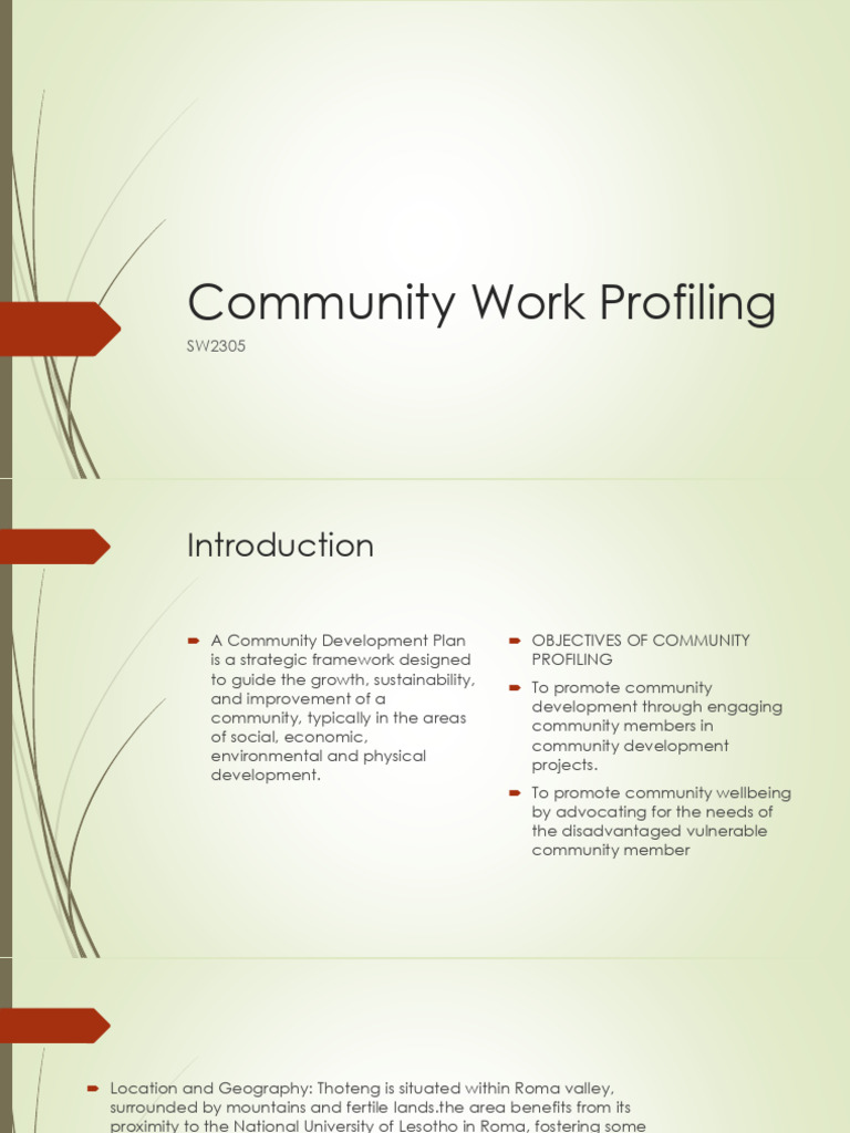 Community Work Profiling | PDF | Agriculture | Economies