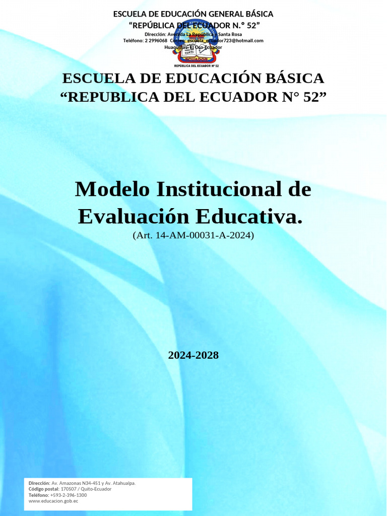Modelo Institucional de Evaluación 2024 | PDF | Evaluación | Enseñando