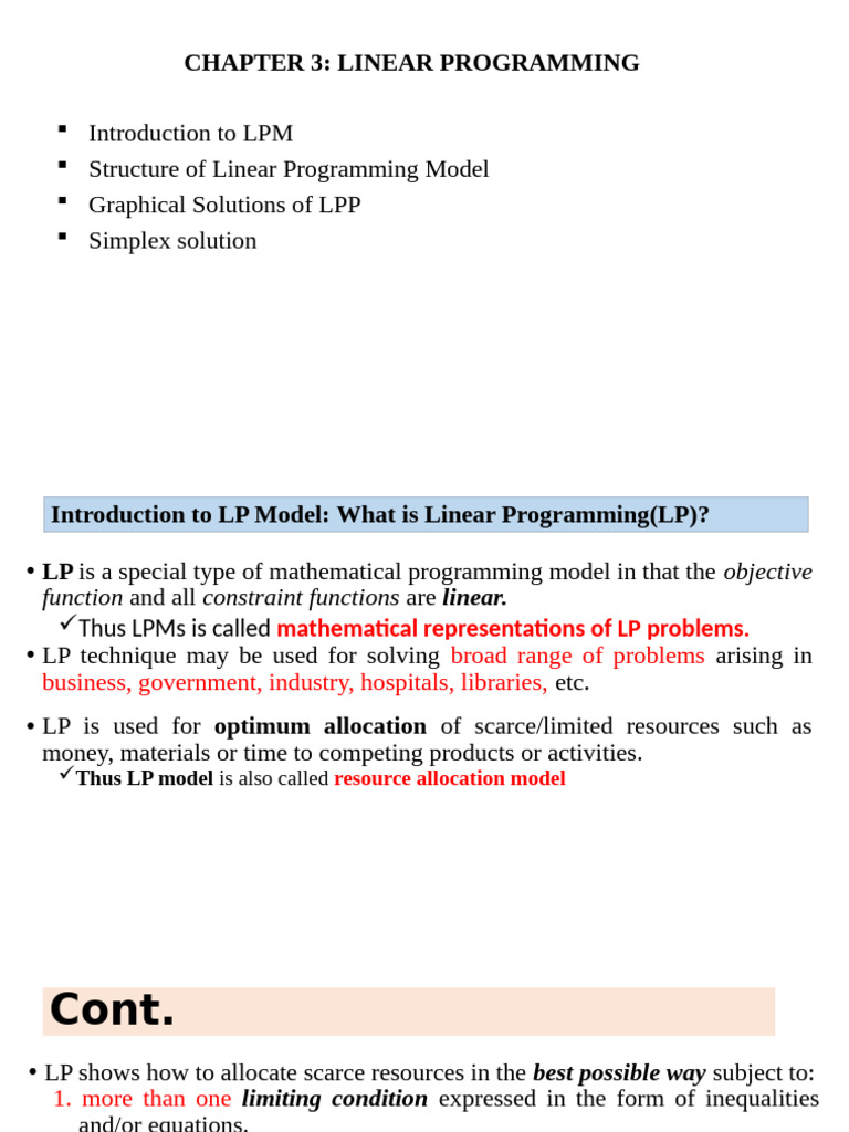 CHAPTER 3 - LP - Graphic Solution | PDF | Mathematical Optimization ...