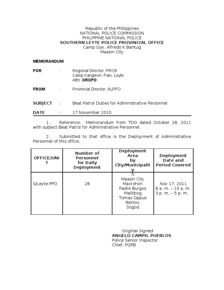Admin Pers Deployment 17 Nov 11 | PDF | Social Science