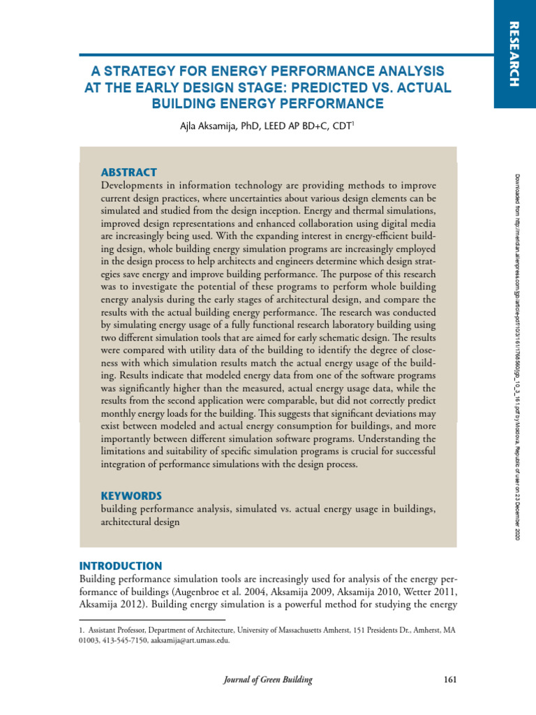 A Strategy For Energy Performance Analysis at The | PDF | Simulation