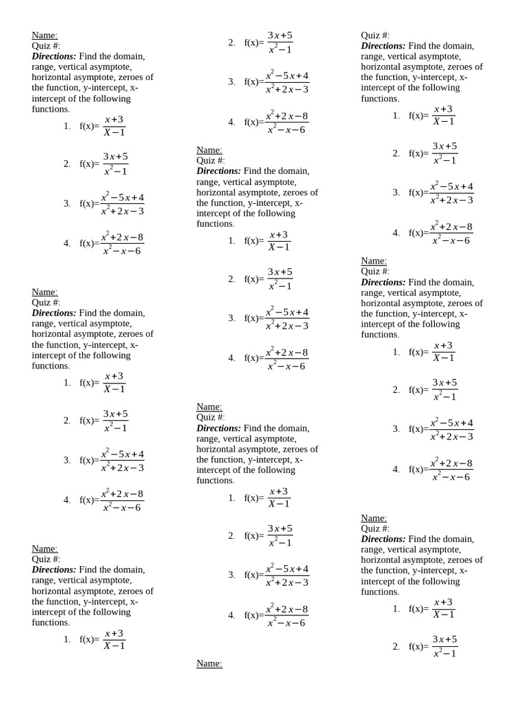 Quiz Number 4 Pdf Asymptote Mathematical Analysis