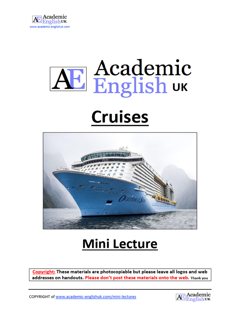 Cruises Mini Lecture AEUK | PDF | Water Transport | Shipping