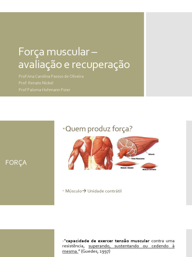 Avaliação e Recuperação da Força Muscular | PDF | Músculo | Força