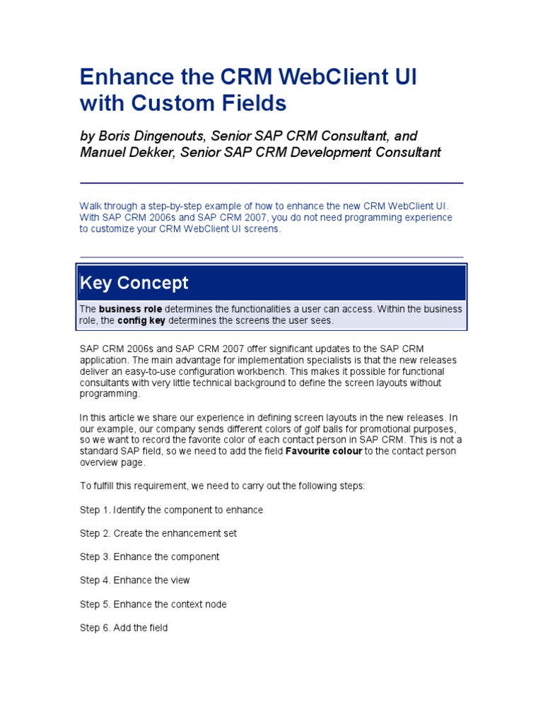 Microsoft Word - Enhance The CRM WebClient UI With Custom Fields2 | PDF ...