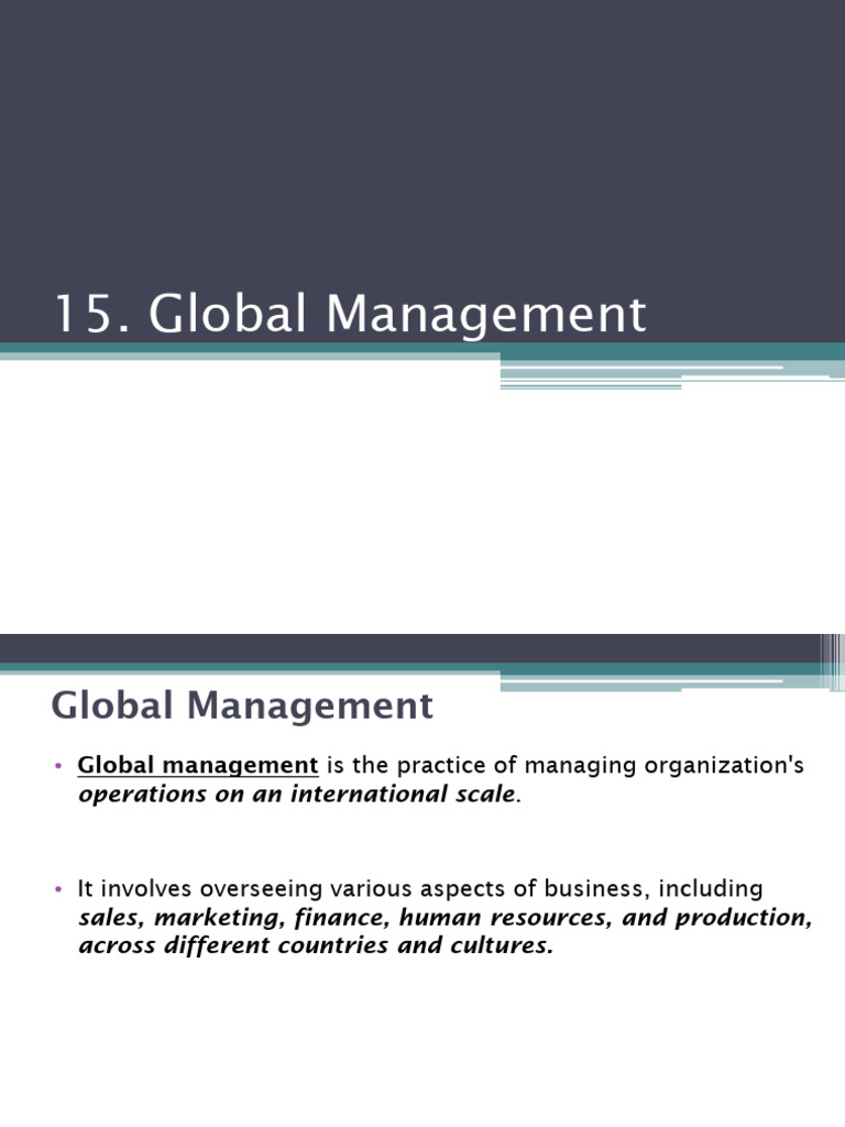 Understanding Global Management Essentials | PDF | Globalization | Coca ...