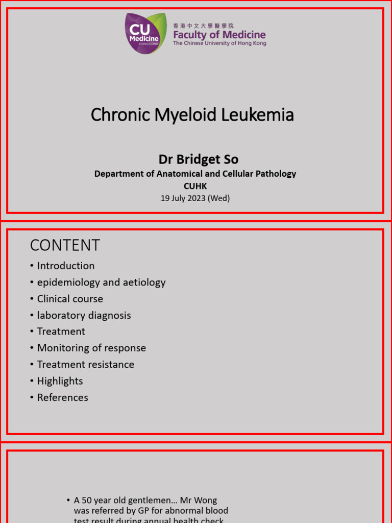 Chronic Myeloid Leukemia Overview and Treatment | PDF | Leukemia | Cancer