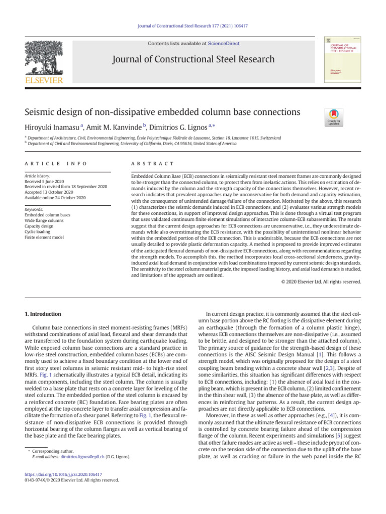 Embedded Column Bases No Diss | PDF | Strength Of Materials | Beam ...