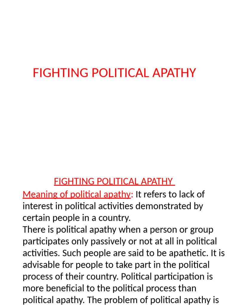 Fighting Political Apathy PDF
