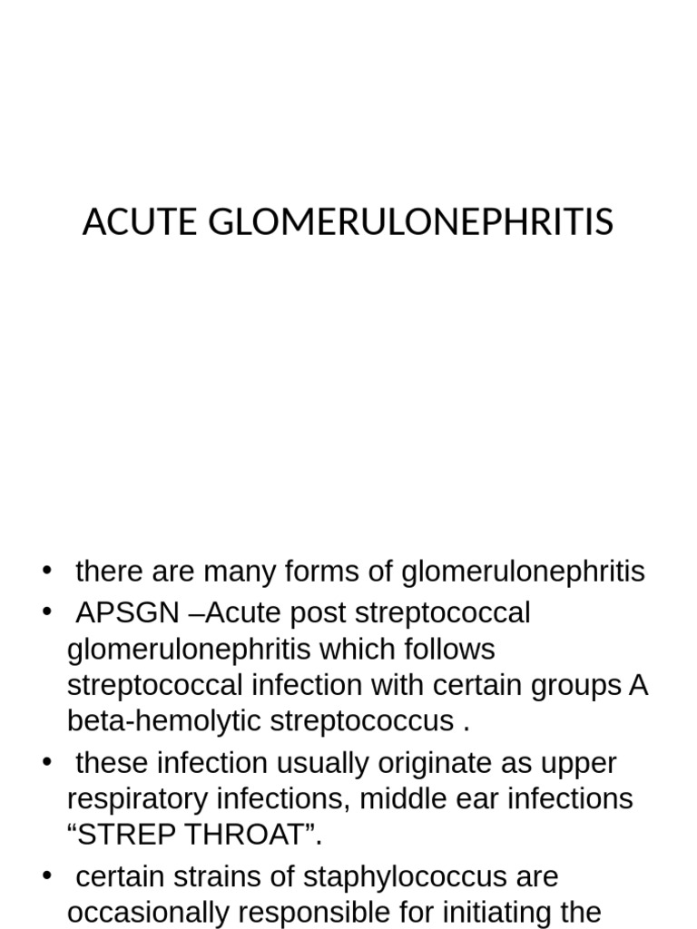 Acute Glomerulonephritis | PDF | Kidney | Edema