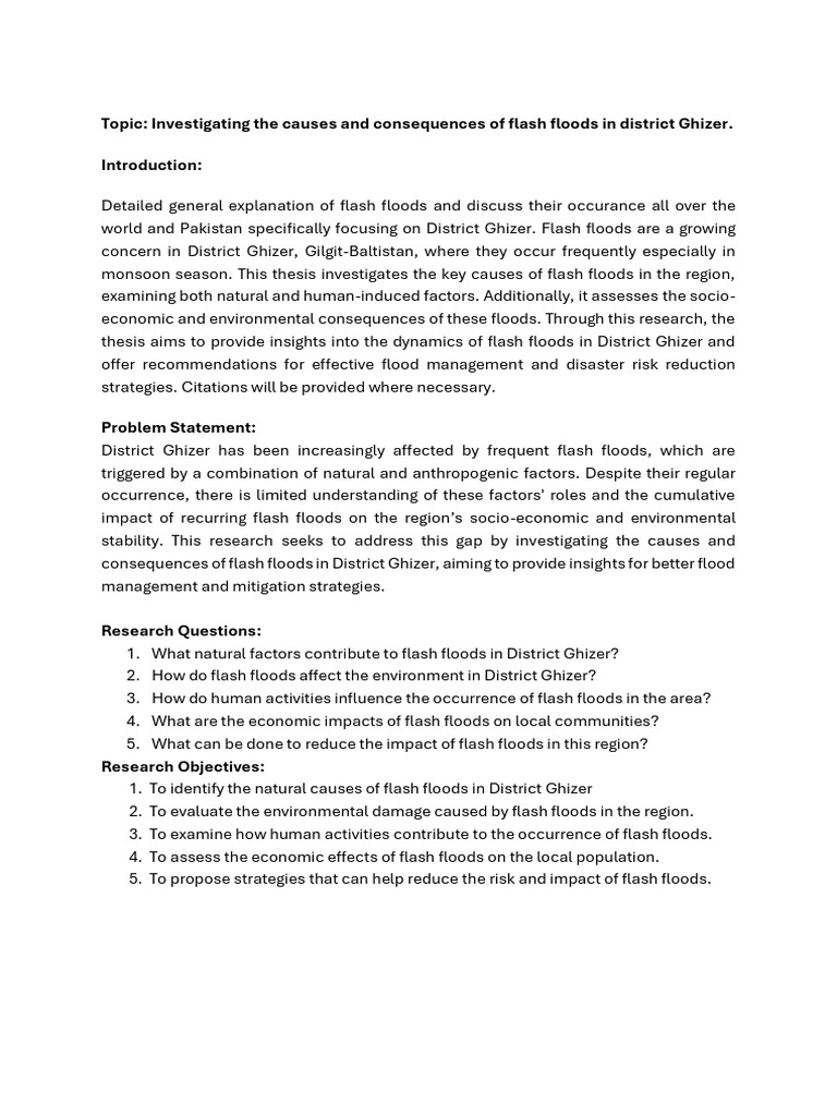 Causes and Effects of Flash Floods in Ghizer | PDF | Flood | Risk