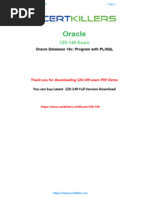 Oracle: 1Z0-149 Exam | PDF | Pl/Sql | Parameter (Computer Programming)