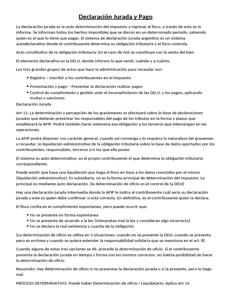Guía de Declaración Jurada y Pago | PDF | Pagos | Impuestos