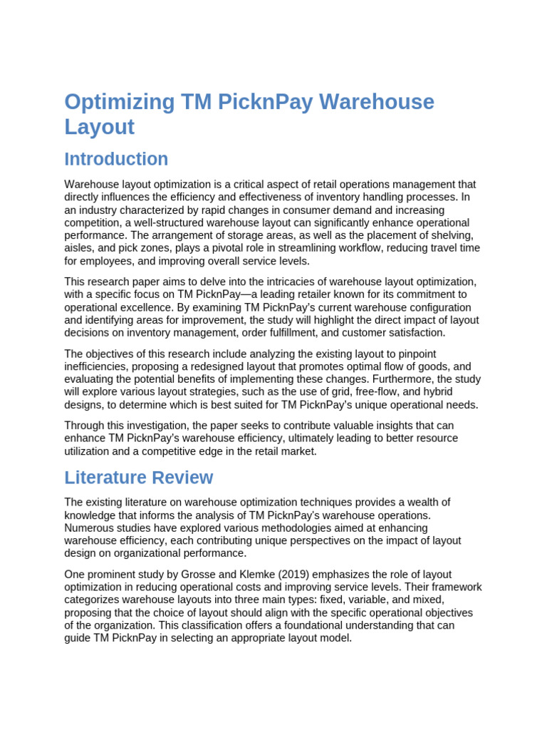 TM PicknPay Warehouse Optimization Guide | PDF | Warehouse | Inventory