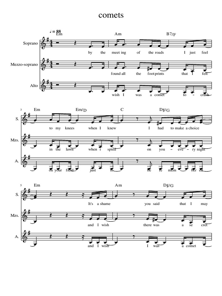 Comets | PDF | Singing | Vocal Music