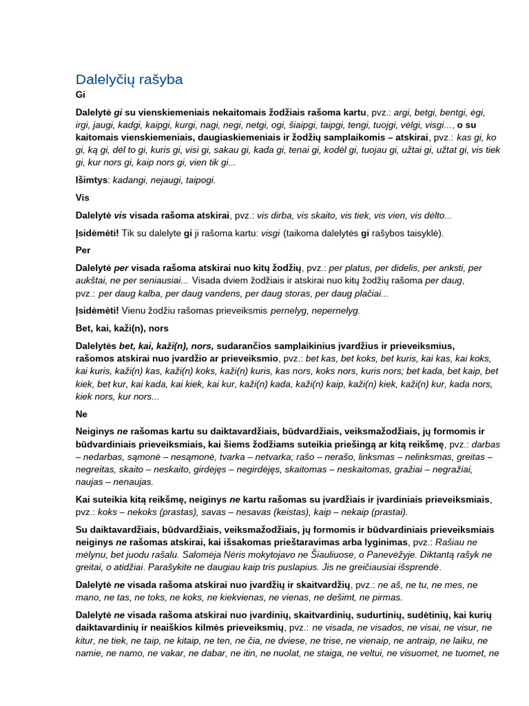 Dalelyciu Rasyba | PDF