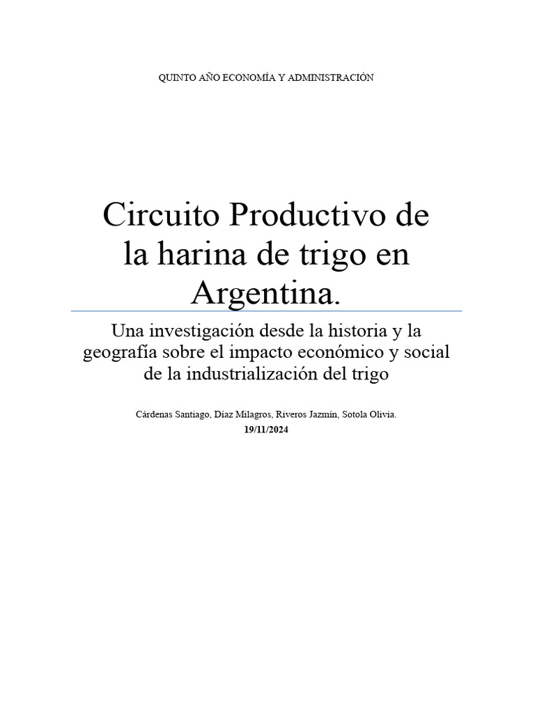 Circuito Productivo del Trigo en Argentina | PDF | Agricultura | Trigo