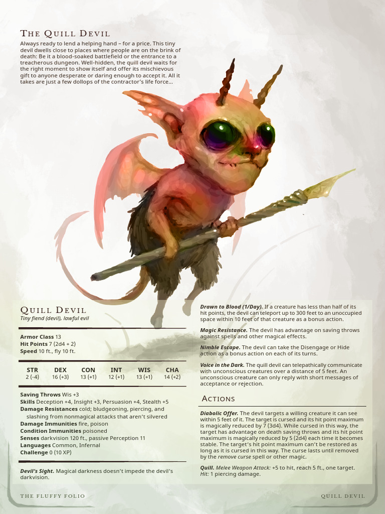 Quilldevil Stats | PDF | Role Playing Games