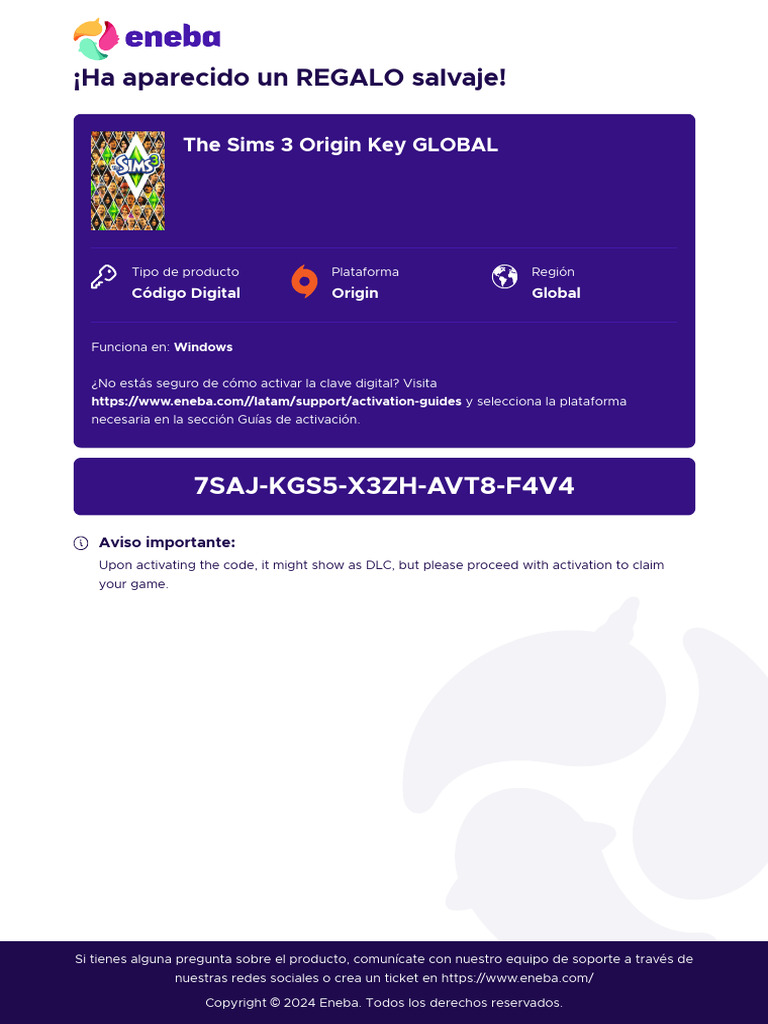 Código Origin para The Sims 3 Global | PDF