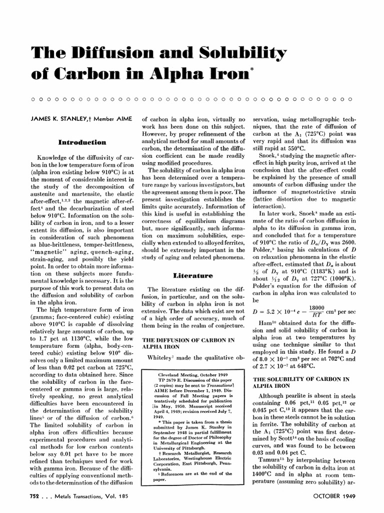 Carbon Solubility in Alpha Iron | PDF | Thermocouple | Iron