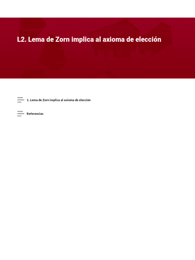 Lema de Zorn y Axioma de Elección PDF Conjunto (Matemáticas) Axioma — free download
