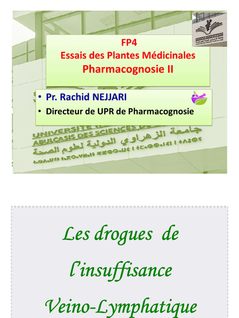 UIASS FPA4 Pharmacognosie II P3 Insuff Veineu | PDF | Varices | Ail