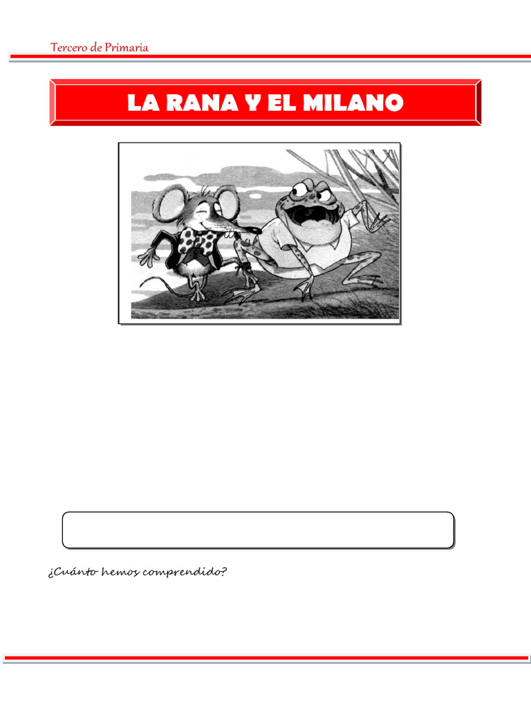 El Ratón La Rana y El Milano para Tercer Grado de Primaria | PDF