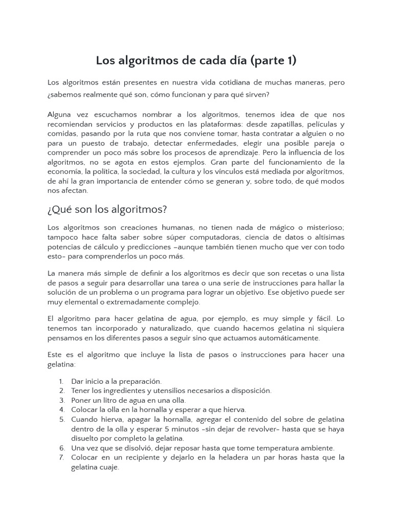 Entendiendo los Algoritmos Cotidianos | PDF | Red neuronal artificial ...
