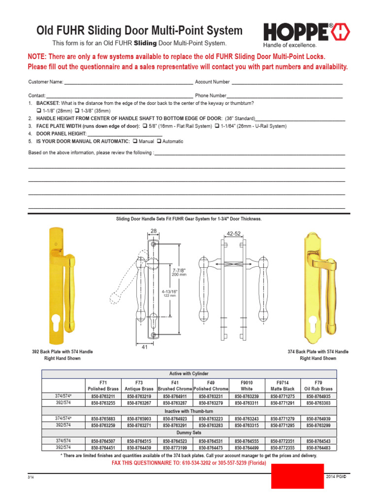 Old FUHR Sliding Door Multi Point System Web | PDF | Door | Automotive ...