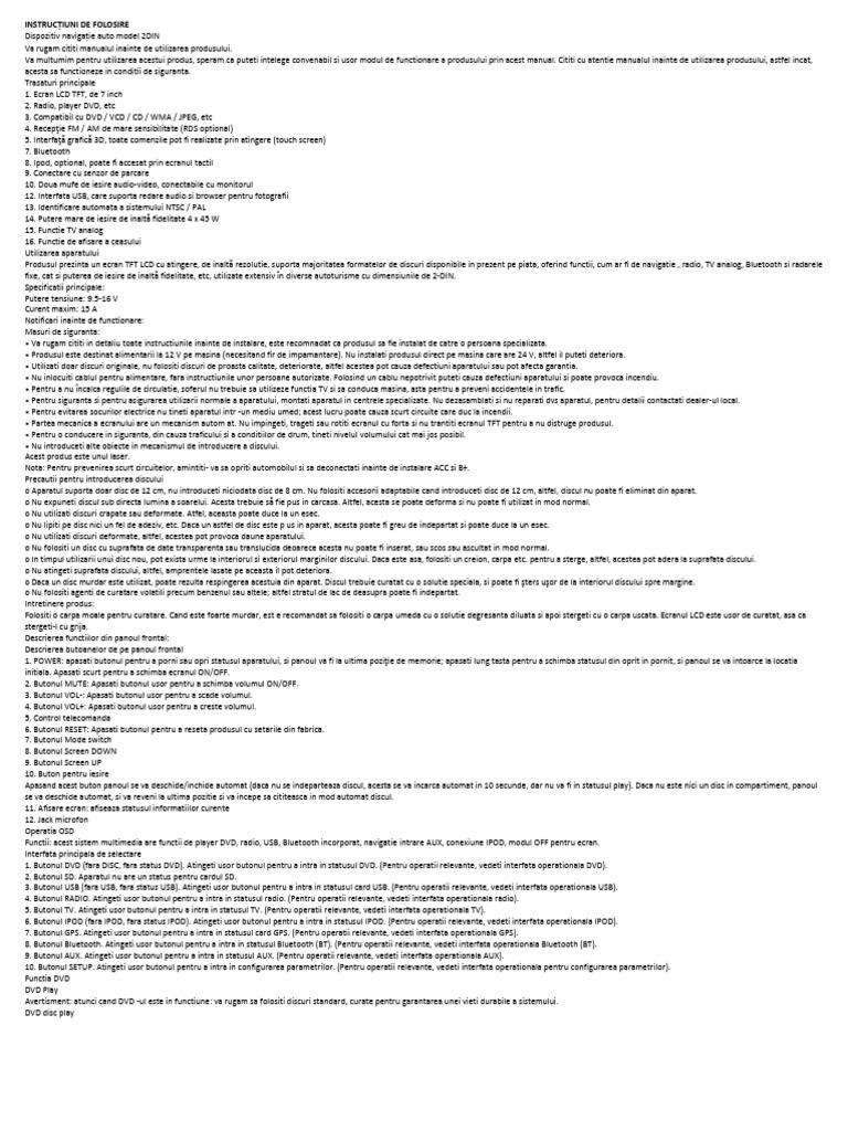 Manual de Utilizare 2059 | PDF