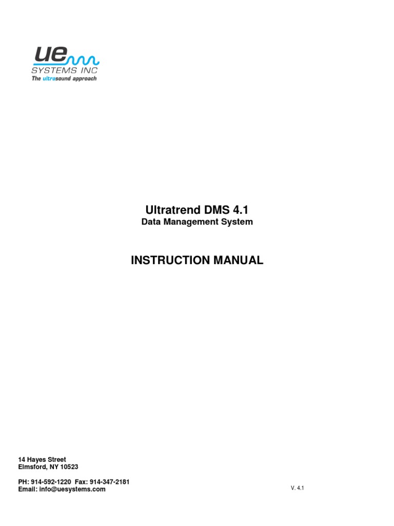 Ultratrend DMS 4.1 Instruction Manual | PDF | Computer File | Computing
