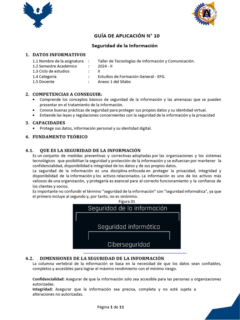 Guía10 Seguridad de La Informacion - 2024-2 | PDF | Seguridad | La ...