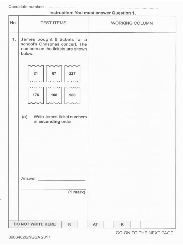 Math.... Pattern NGSA | PDF