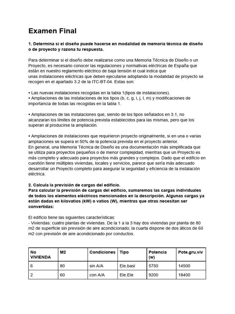 Examen Final 5 | PDF | Energia electrica | Vatio