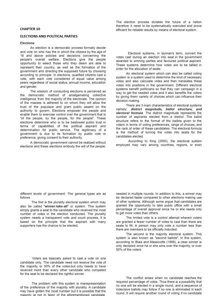PSC 2 Final Topics | PDF | Voting | Elections