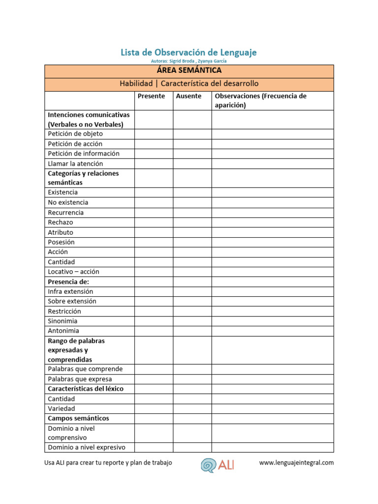 Lista Observacion | PDF | Palabra | Verbo