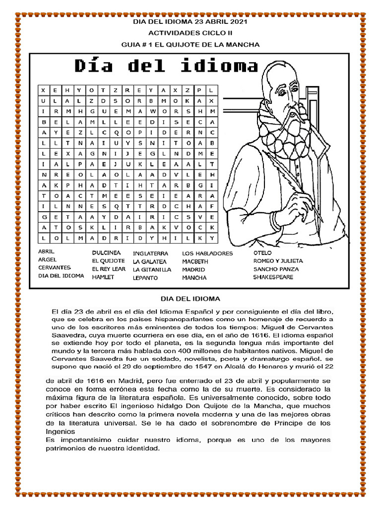 Dia Del Idioma 23 Abril 2021. | PDF