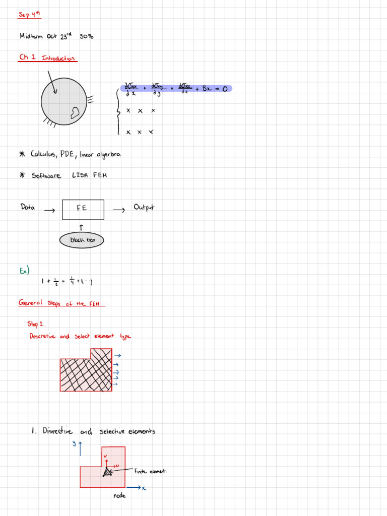 Finite Class Notes | PDF | Finite Element Method | Mechanics