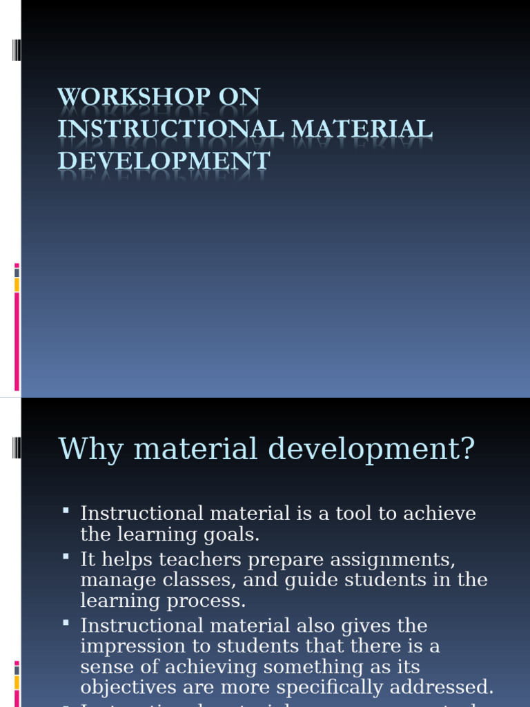 Materials Dev Workshop Today | PDF | Learning | Curriculum