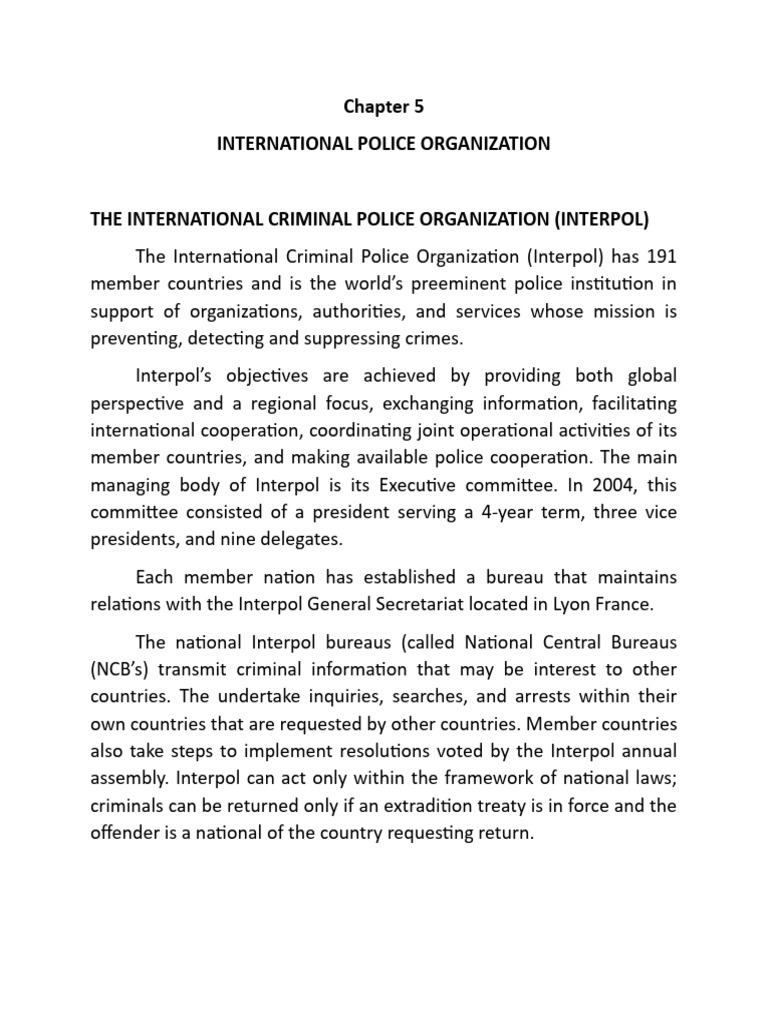 Overview of Interpol and Europol Functions | PDF | Criminal Law | Crime ...
