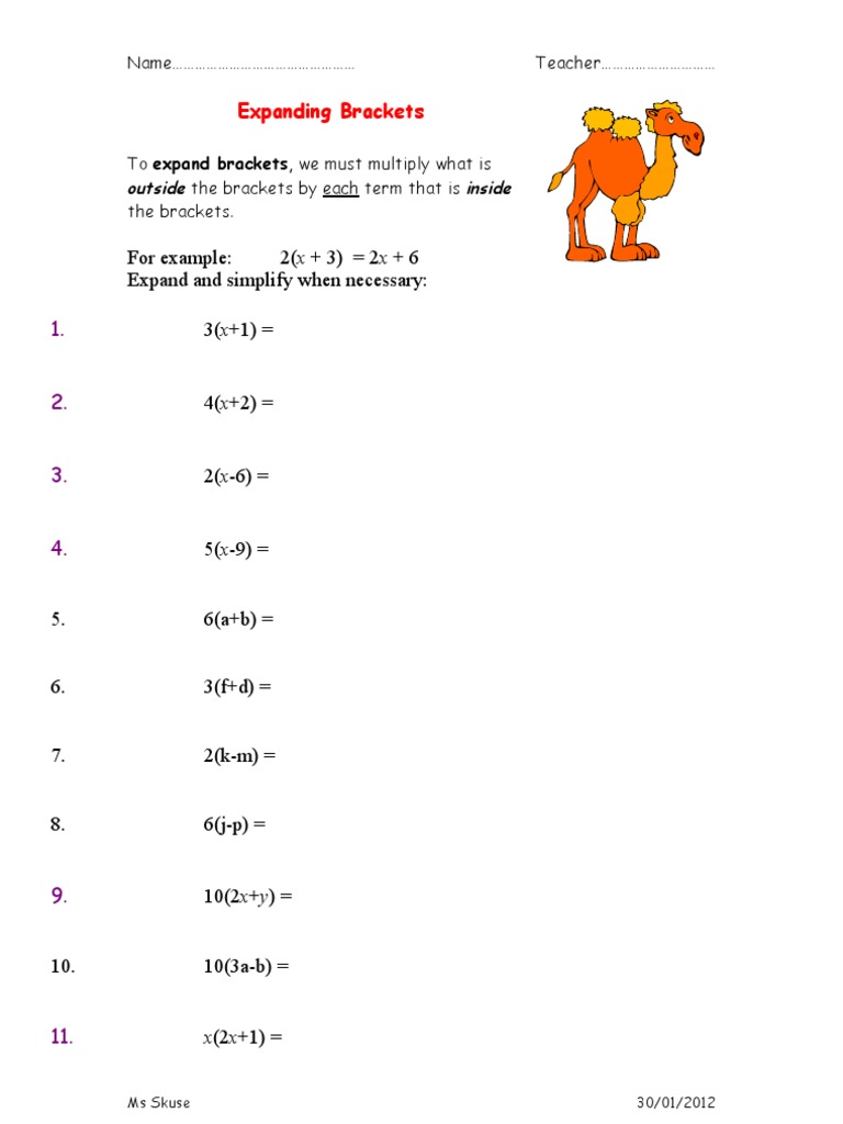 Expanding Brackets | PDF | Language Arts & Discipline | Teaching ...